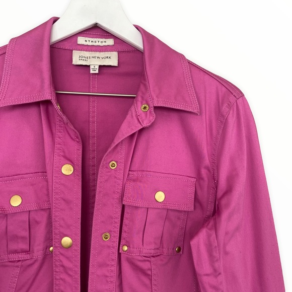Jones New York Barbie Core Pretty in Pink Snap Button Closure “Shacket” Sz Small - Picture 2 of 5